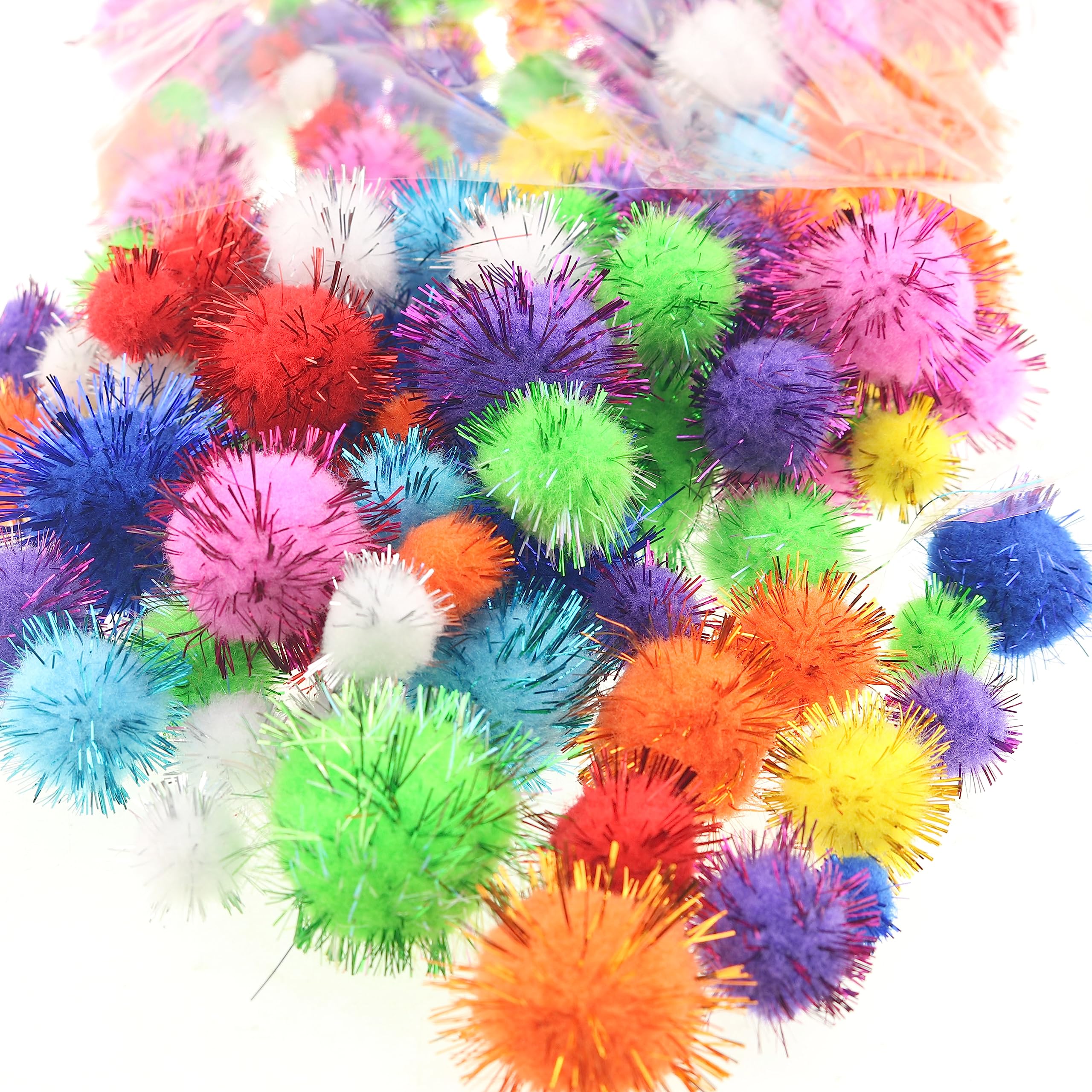 Pom Poms WELWIK 400pcs Mixed Color Pompoms Assorted Sizes Pom Poms